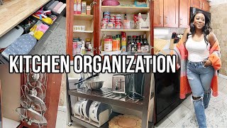 KITCHEN ORGANIZATION! EXTREME DECLUTTER, ORGANIZE, & CLEAN WITH ME | SMALL KITCHEN STORAGE SOLUTIONS