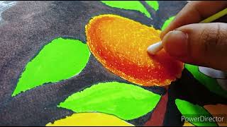 satisfying Drawing video clip from orange with oil pastel | ArtDimple91