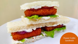 HAVE YOU EVER TRIED SANDWICH THIS WAY? TRY THIS BURGER STYLE PANEER CUTLET SANDWICH | TASTE BURST