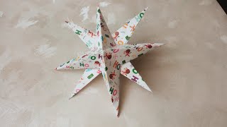 DIY paper star ⭐ decoration star origami#craft #snowflake #paper #diy #handmade #decoration