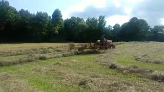 Raking hay