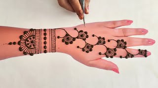 bel wali Mehandi lagane ka sabse asaan tarika | easy tricks apply mehndi design for back hand