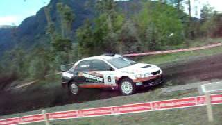 Rally Mobil Pucón 2008 lancer evo 9 jorge martinez padre shakedown derrape