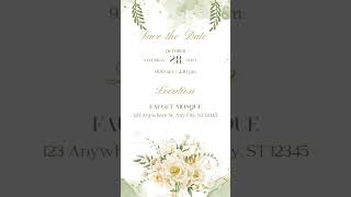 E- vites.place you're order now invitation #vedioinvitation #weddinginvitations#nikahnamadesign