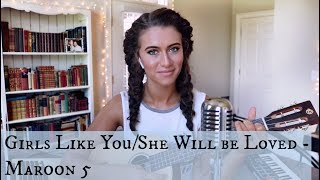 Girls Like You / She Will Be Loved (Maroon 5 ukulele mashup - Bailey Rushlow)