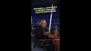 Samuel L. Jackson and Jimmy Fallon Epic "Lightsaber Duel" 😂 #shorts Follow @viralamps