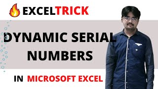 Dynamic Serial Number In Excel  Shorts