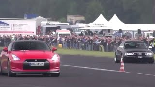 Audi s4 1000hp vs c63 AMG vs GT-R vs porches 911!!!