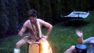 prehistoric bond fire drum circle 2