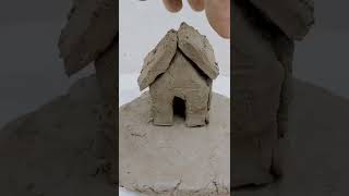 Mitti ka ghar kaise banae | Mini clay house making #mittikaghar #shorts