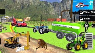 Heavy Tractor Trolley Cargo Simulator 3D -jcb, truck Farming Cargo Driver - Android Gameplay