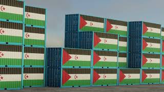 Western Sahara export import container video footage!