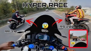 RS 200 vs R15M vs RR310 full hyper Ride 😰 close calls 🥵 Rs200 ball baal bacha #crash #race