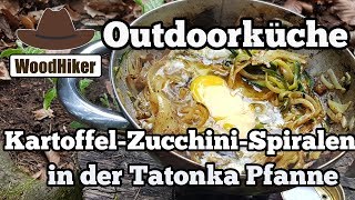 Outdoorküche: Kartoffel-Zucchini-Spiralen in der Tatonka Pfanne