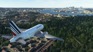 Airbus a318, Air France, arrival at London City Airport, London 🇬🇧 MSFS 2020