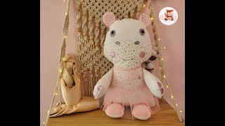 Peluche Petal l'hippopotame ballerine - ValMa Créas