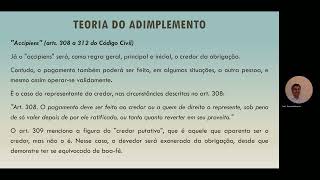 Teoria do adimplemento 2ª parte