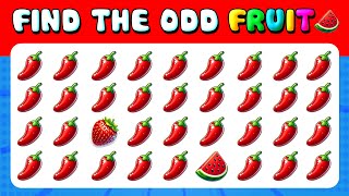 199 Puzzles for GENIUS | Find the ODD One Out 🥑🌽 Fruit & Vegetable by Emoji | Easy, Hard Levels