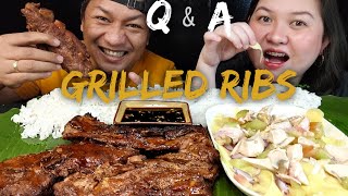 GRILLED RIBS MUKBANG + ENSALDANG MANGGA +  Q & A + MONETIZED MUKBANG FILIPINO FOOD