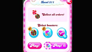 Level 511. Candy Crush Saga game play. No cheat, real game play.Candy crush Mobile game play.