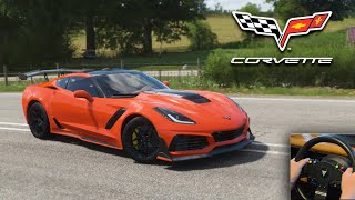 Forza Horizon 4  2019 Chevy CORVETTE ZR1!  game play with steering wheel and paddles