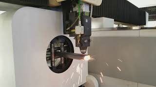 Oval tube cutting with pipe and plate fiber laser cutting machine