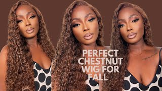 PERFECT CHESTNUT DEEP WAVE WIG FOR FALL FT MEGALOOK HAIR