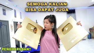 UNBOXING GOLD PLAY BUTTON DARI YOUTUBE + REVIEW JUJUR BREYLEE