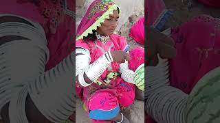 Thar woman is plucking watermelons after the rain in the Thar desert#shorts#shorts