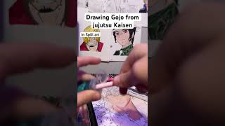 drawing Gojo from jujutsu, Kaisen in Spill art #jujutsuKaisen #draws #drawing #fypシ #anime #myart