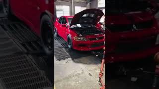 850hp Evo dyno pull 🔥🥵🏁#shorts #awd #evo