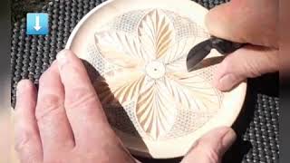 Chip carving - candle plate leaf shape ☺