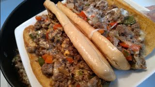 Ground beef Cheesesteak Sandwiches