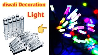 Led bulb और injection Needle से amazing diwali Light बनाओ | 🎆 diwali decoration Light