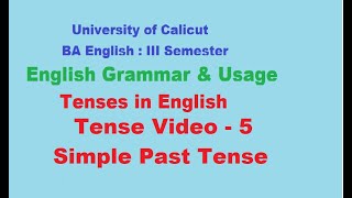 A01/TRANSACTIONS/Tense Video 5/ Simple Past Tense