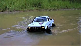 Traxxas Clone WPL C24 Crawler Truck Water and Mud Test Drive. 2.4 GHz 4x4 1:16 C24 RC Car Review.