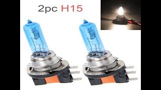 2PCS H15 DC12V Car H-alogen Bulbs 55W White X-enon Headlight Lamp Light