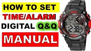 How to set time and alarm on Q&Q digital watch