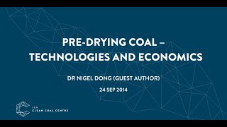 Pre-drying coal – technologies and economics | IEACCC Webinars