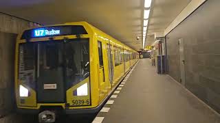 Einfahrt von der U7 in den Bahnhof Lipschitzallee Richtung Rudow mit H01 5039 von der BVG