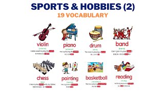 Sports and Hobbies Vocabulary English (Part 2) 🎻🏃💃 关于运动和爱好的英语单词 | Simple & Easy English