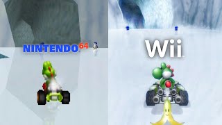 One Track In Two Different Mario Kart Games - N64 Sherbet Land