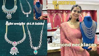 Trendy Diamond necklaces with weight,price &code starting 1.8 lakh rs/-😲