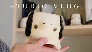 Meet my handmade dog planters! | Ceramic Studio Vlog