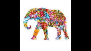 Paper Filigree Painting Kit- Elephant #gift #woogiftbox #Christmasgift #Painting