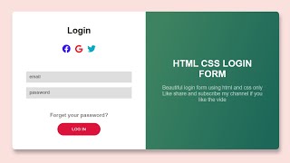 Designing a Professional Login Form: HTML and CSS Tutorial for Beginners