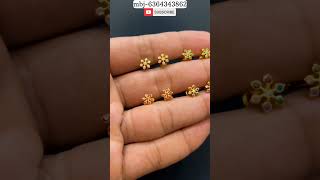 Cute daily wear gold fancy studs only 2 grams #gold #shorts #earrings #studs #viralvideo