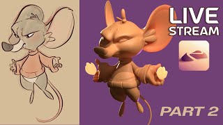 3D Sculpting // Live Stream with Drugfreedave // Nomad Sculpt // Mouse part 2