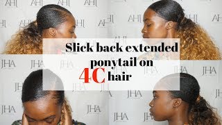 How to: slick back ponytail on 4c hair | natural hair styles tutorial