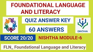 Foundational Language and Literacy Quiz Answer key/ #nishtha module 6 answers /#foundationalliteracy